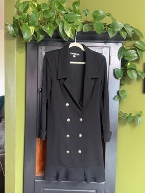 Karl Lagerfeld Black Double-Breasted Blazer Dress